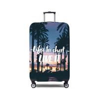 Mateju Funda Maleta Grande Elástico, Paisaje Textual Cubierta de Equipaje Lavable Cubierta de Equipaje Protectora, Funda Maleta para 18-32 Pulgadas (Palmera 1,L)