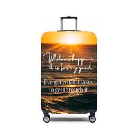 Mateju Funda Maleta Grande Elástico, Paisaje Textual Cubierta de Equipaje Lavable Cubierta de Equipaje Protectora, Funda Maleta para 18-32 Pulgadas (Paisaje 8,M)
