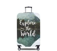 Mateju Funda Maleta Grande Elástico, Paisaje Textual Cubierta de Equipaje Lavable Cubierta de Equipaje Protectora, Funda Maleta para 18-32 Pulgadas (Bosques,XL)