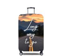 Mateju Funda Maleta Grande Elástico, Paisaje Textual Cubierta de Equipaje Lavable Cubierta de Equipaje Protectora, Funda Maleta para 18-32 Pulgadas (Carreteras,M)