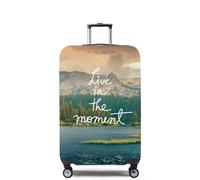 Mateju Funda Maleta Grande Elástico, Paisaje Textual Cubierta de Equipaje Lavable Cubierta de Equipaje Protectora, Funda Maleta para 18-32 Pulgadas (Verde,XL)