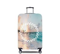 Mateju Funda Maleta Grande Elástico, Paisaje Textual Cubierta de Equipaje Lavable Cubierta de Equipaje Protectora, Funda Maleta para 18-32 Pulgadas (Playa,L)