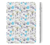 Mateju Funda para iPad Mini 4/5/6 con Porta Lápiz, 3D Flores Funda Protectora Cuero + TPU, Soporte Inteligente de Tres Pliegues, Antideslizante, Recortes Preciso (Flor Azul 01,7.9pulgadas)