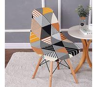 Mateju Fundas de Sillas Comedor Elásticas 1 2 4 6 8 Piezas Modernas Lavable Cubiertas de Sillas Oficina Sin Brazo Protectora para Cocina Sala de Estar Hotel Restaurante (8pcs,Rayas Marrones)