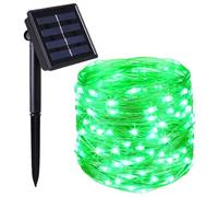Mateju Guirnaldas Luces Exterior Solar 7/12/22/32 Metros, IP65 Impermeable Luces Solares Led Exterior Jardin Decorativas Cadena de Luce para Patio Terraza Balcones Fiesta (Verde,12m/100 Luces)