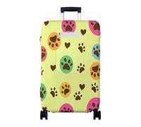 Mateju Huellas de Patas Cubierta de Equipaje con Bolsillo, 18 a 32 Pulgada Funda Maleta, Anti-Polvo Antiarañazos Funda de Maleta con Cremallera Lavable Cubierta de Equipaje Protectora (Amarillo,S)