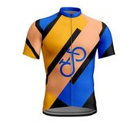 Mateju Impresión de Patrón 3D Maillot Ciclismo Hombre Verano,Ropa Ciclismo Hombre con Cremallera y 3 Bolsillos,Secado Rápido Camisetas Manga Corta,para Deportes de Interior Exterior (Amarillo,XL)
