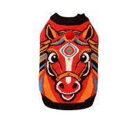 Mateju Jersey Perro Grandes Pequeño Mediano Grande, Año Nuevo Chino Jersey para Perros Invierno Ropa Perritos Dog Sweater Punto Abrigo para Cachorro Gatos Mascotas (Caballo 3,M)