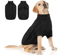 Mateju Jersey Perro Grandes Pequeño Mediano Grande, Color Sólido Jersey para Perros, Invierno Ropa Perritos Dog Sweater Punto Abrigo para Cachorro Gatos Mascotas (Negro,XS)