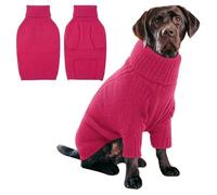 Mateju Jersey Perro Grandes Pequeño Mediano Grande, Jersey para Perros, Invierno Ropa Perritos Dog Sweater Punto Abrigo para Cachorro Gatos Chihuahua Mascotas (Rosa,XXL)