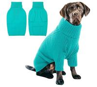 Mateju Jersey Perro Grandes Pequeño Mediano Grande, Jersey para Perros, Invierno Ropa Perritos Dog Sweater Punto Abrigo para Cachorro Gatos Chihuahua Mascotas (Turquesa,L)