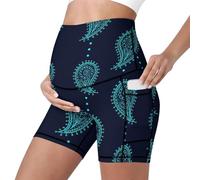 Mateju Leggins Premama Embarazada Cintura Alta Elásticos Pantalones Cortos Embarazada Mujer, Maternidad Pantalones Shorts Ideal para Hogar, Yoga, Deporte, Diario (Estilo nórdico 10,L)