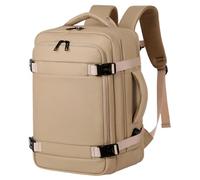Mateju Mochila de Cabina Avión 40x25x20cm, Equipaje de Mano Extensible con Bolsillo para Portátil, Mochila Portátil Ligera para Viajes, Trabajo, Negocios (Caqui)