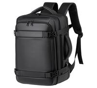 Mateju Mochila de Cabina Avión 40x25x20cm, Equipaje de Mano Extensible con Bolsillo para Portátil, Mochila Portátil Ligera para Viajes, Trabajo, Negocios (Negro)