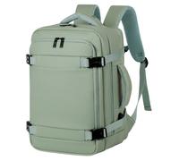 Mateju Mochila de Cabina Avión 40x25x20cm, Equipaje de Mano Extensible con Bolsillo para Portátil, Mochila Portátil Ligera para Viajes, Trabajo, Negocios (Verde)