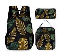 Mateju Mochila Niña de Gran Capacidad, Impresión de Plantas Mochilas Escolares Adolescente con Bolsa de Almuerzo, Estuche para Lápices, Mochila Niño Juego de 3 Mochila Infantil (Monstruo)