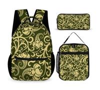 Mateju Mochila Niña de Gran Capacidad, Impresión de Plantas Mochilas Escolares Adolescente con Bolsa de Almuerzo, Estuche para Lápices, Mochila Niño Juego de 3 Mochila Infantil (Tótem)