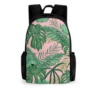 Mateju Mochila Niña de Gran Capacidad, Mochilas Escolares Adolescente Impresión de Plantas Tropicales, Mochila Niño Mochila Infantil Ajustar (Banana Leaves)