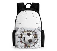 Mateju Mochila Niña de Gran Capacidad, Mochilas Escolares Adolescente Patrón de Fútbol, Estuche para Lápices, Mochila Niño Mochila Infantil (Grieta)
