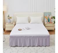 Mateju Multicolor Falda de Cama con Volantes Elástico, Cubre Canape con Volantes, Prueba De Polvo Cubre Somier Hotel Bedding Ruffled Bedskirt (Taro,120 * 200+40cm)