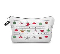 Mateju Paquete de 2 Lindo Papá Noel Neceser Maquillaje,Neceser Mujer, Neceser Hombre Neceser Viaje,Portátil para Viaje Bolsas, Neceser Maquillaje Pequeño,para Compras,Viajes (Navidad Blanca)