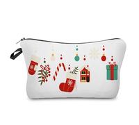 Mateju Paquete de 2 Lindo Papá Noel Neceser Maquillaje,Neceser Mujer, Neceser Hombre Neceser Viaje,Portátil para Viaje Bolsas, Neceser Maquillaje Pequeño,para Compras,Viajes (Regalos)