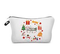 Mateju Paquete de 2 Lindo Papá Noel Neceser Maquillaje,Neceser Mujer, Neceser Hombre Neceser Viaje,Portátil para Viaje Bolsas, Neceser Maquillaje Pequeño,para Compras,Viajes (Muñeco de Nieve)