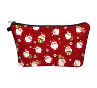 Mateju Paquete de 2 Lindo Papá Noel Neceser Maquillaje,Neceser Mujer, Neceser Hombre Neceser Viaje,Portátil para Viaje Bolsas, Neceser Maquillaje Pequeño,para Compras,Viajes (Papá Noel)