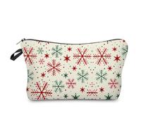 Mateju Paquete de 2 Navidad Neceser Maquillaje,Neceser Mujer, Neceser Hombre, Moda Neceser Viaje,Portátil para Viaje Bolsas, Neceser Maquillaje Pequeño,para Compras,Viajes (Flocons de Neige)