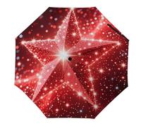 Mateju Parapluie Pliant Automatique Anti-UV - Compact Portable 3D Ciel Étoilé pour Mariage Golf Homme Femme Enfant (Estrella Roja)