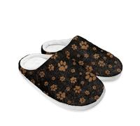 Mateju Patrón Impresión de Pata de Perro Zapatillas para Estar por Casa de Hombre y Mujer,Zapatillas de Casa Invierno Pantuflas de Felpa Zapatillas de Dormitorio