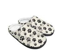 Mateju Patrón Impresión de Pata de Perro Zapatillas para Estar por Casa de Hombre y Mujer,Zapatillas de Casa Invierno Pantuflas de Felpa Zapatillas de Dormitorio