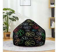 Mateju Puf, Amo Basket 3D Hogar Puff Gigante, Sofá Puff Infantil Grande Sin Relleno, Sillas Bean Bag Chair de Color, Exterior e Interior Bean Bag Chair Adecuado Sala de Estar (L,Negro)