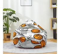 Mateju Puf, Amo Basket 3D Hogar Puff Gigante, Sofá Puff Infantil Grande Sin Relleno, Sillas Bean Bag Chair de Color, Exterior e Interior Bean Bag Chair Adecuado Sala de Estar (M,Baloncesto)