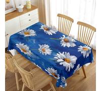 Mateju Rectangular Mantel, Impresión 3D Margarita Mantel Antimanchas y Salpicaduras Mesa, Table Cloth Lavable Mesa para Picnics, Comedor, Salon (Margarita C,150x300cm)