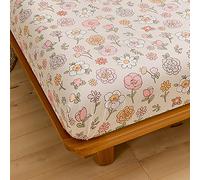 Mateju Sábana Bajera Ajustable de Microfibra con Estampado Floral, Protector de Colchón Suave Respirable Cómoda con Banda Elástica para Colchón Alto de 25 cm (Cama 90:90x200x25cm,Rosa)