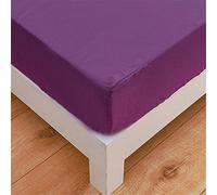 Mateju Sábana Bajera de Microfibre Color Sólido, Protector de Colchón Ajustables Cómoda y Transpirable con Elástica Bolsillo Profundo para Grueso Colchón Alto de 27 cm (Púrpura,150x200x27cm)