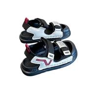 Mateju Sandalias Chico Verano con Punta Abierta, Sandalias Barefoot Niños, Zapatos Ligero Cómodo Zapatillas para Playa, Caminary Uso Diario (Negro,28)