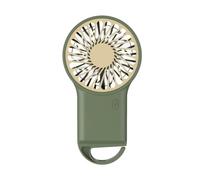 Mateju Ventilador de Mano Portátil Recargable USB, Mini Ventilador Silencioso de 3 Velocidades, Batería 500 mAh con Base de Sobremesa para Oficina, Fitness, Viajes, Playa y Camping (Verde)
