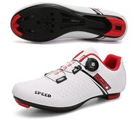 Mateju Zapatillas Ciclismo Carretera Hombre Mujer, 36-47 EU Zapatillas Bicicleta Carretera Hombre con Calas Respirables Antideslizantes para Deportes al Aire Libre (RL320 Blanco,37)