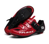Mateju Zapatillas Ciclismo Carretera Hombre Mujer, 36-47 EU Zapatillas Bicicleta Carretera Hombre con Calas Respirables Antideslizantes para Deportes al Aire Libre (T30 Rojo,43)