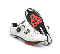 Mateju Zapatillas Ciclismo Carretera Hombre Mujer, 36-47 Zapatillas Bicicleta Carretera Hombre con Calas Respirables Antideslizantes para Deportes al Aire Libre (TR66 Blanco,38)