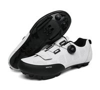 Mateju Zapatillas Ciclismo MTB Hombre Mujer, 36-47 EU Zapatillas Bicicleta de Montaña Hombre con Calas Respirables Antideslizantes para Deportes al Aire Libre (R9908 Blanco,41)