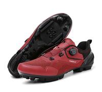 Mateju Zapatillas Ciclismo MTB Hombre Mujer, 36-47 EU Zapatillas Bicicleta de Montaña Hombre con Calas Respirables Antideslizantes para Deportes al Aire Libre (QT06 Rojo,37)