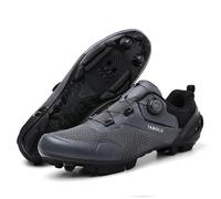 Mateju Zapatillas Ciclismo MTB Hombre Mujer, 36-47 EU Zapatillas Bicicleta de Montaña Hombre con Calas Respirables Antideslizantes para Deportes al Aire Libre (QT06 Gris,37)