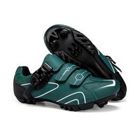 Mateju Zapatillas Ciclismo MTB Hombre Mujer, 36-47 EU Zapatillas Bicicleta de Montaña Hombre con Calas Respirables Antideslizantes para Deportes al Aire Libre (568 Verde Oscuro,37)