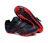 Mateju Zapatillas Ciclismo MTB Hombre Mujer, 36-47 EU Zapatillas Bicicleta de Montaña Hombre con Calas Respirables Antideslizantes para Deportes al Aire Libre (568 Rojo,36)