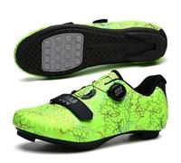 Mateju Zapatillas Ciclismo Sin Calas Hombre Mujer, 36-47 EU Zapatillas de Ciclismo Suela de Goma Hombre Respirables Antideslizantes para Deportes al Aire Libre (T205 Verde,45)