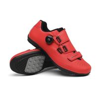 Mateju Zapatillas Ciclismo Sin Calas Hombre Mujer, 36-47 EU Zapatillas de Ciclismo Suela de Goma Hombre Respirables Antideslizantes para Deportes al Aire Libre (TR66 Rojo,47)