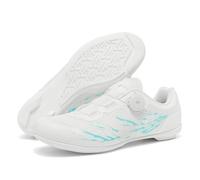 Mateju Zapatillas Ciclismo Sin Calas Hombre Mujer, 36-47 EU Zapatillas de Ciclismo Suela de Goma Hombre Respirables Antideslizantes para Deportes al Aire Libre (A19 Blanco Azul,44)